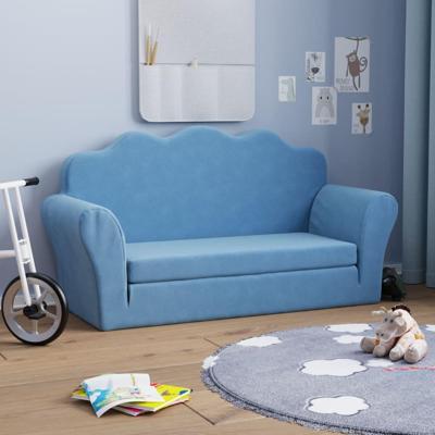 Kinderslaapbank 2-zits zacht pluche blauw Kinderslaapbank 2-zits zacht pluche blauw