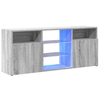Tv-meubel met LED-verlichting 120x30x50 cm grijs sonoma eiken