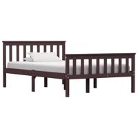 Bedframe massief grenenhout donkerbruin 120x200 cm - thumbnail