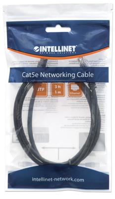 Intellinet 320740 RJ45 Netwerkkabel, patchkabel CAT 5e U/UTP 1.00 m Zwart 1 stuk(s)