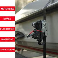 Masterlock Set of 2 ratchet tie downs with S hooks 4,25m - colour : black - 2 pac - 3066EURDAT - thumbnail