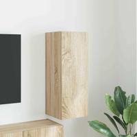 TV Wandkast Wandgemonteerd Sonoma 30 x 31 x 80 cm Bewerkt hout - thumbnail