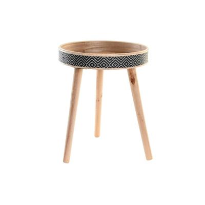 Dienblad DKD Home Decor Zwart Natuurlijk Hout 41 x 41 x 50 cm