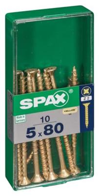 Schroefdoos SPAX Yellox Hout Platte kop 10 Onderdelen (5 x 80 mm)