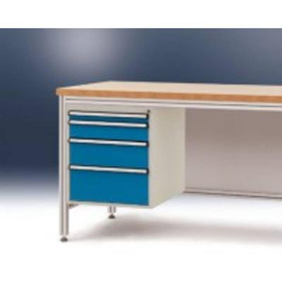 Manuflex ZB4775.5007 Behuizing onderbouw voor alu-werkbanken, gebruiksh. 500 mm met 4 lades, voor tafel diepte 600 mm Manuflex ZB4775.5007 Behuizing onderbouw voor alu-werkbanken, gebruiksh. 500 mm met 4 lades, voor tafel diepte 600 mm