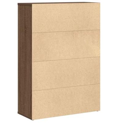 Boekenkast 60x24x85 cm bewerkt hout bruin eikenkleurig