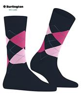Burlington Queen Hoge Dames Sokken - Biologisch katoenen Dames kousen met ruit print - thumbnail