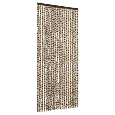 Vliegengordijn 90x220 cm chenille beige en bruin