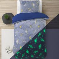 Sleeptime Dekbedovertrek Glow in the Dark Ruimtevaart Blauw - thumbnail