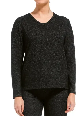 Pyjama trui dames - 24/7 - Lange mouw - Daonkergrijs - Pyjamashirt lange mouw dames - Viscose