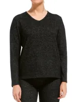 Pyjama trui dames - 24/7 - Lange mouw - Daonkergrijs - Pyjamashirt lange mouw dames - Viscose - thumbnail