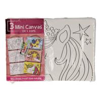 Wins Holland Canvas schilderset eenhoorn, set van 3 stuks. - thumbnail