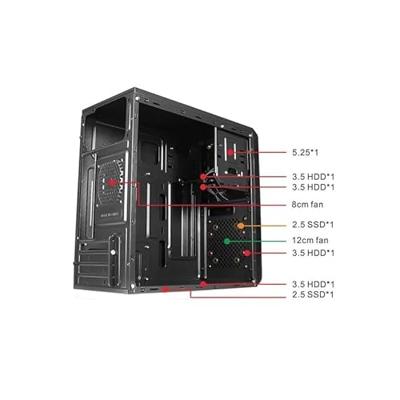 ATX Semi-toren doos approx! APPC-301F Zwart