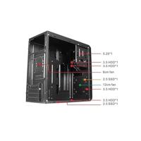 ATX Semi-toren doos approx! APPC-301F Zwart - thumbnail