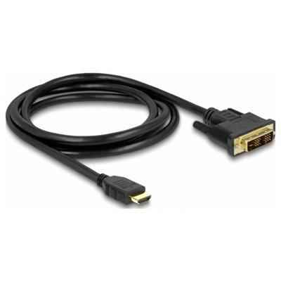 Delock 85583 DVI-kabel DVI / HDMI Aansluitkabel DVI-D 18+1-polige stekker, HDMI-A-stekker 1.5 m Zwart Afgeschermd (drievoudig), Vergulde steekcontacten Delock 85583 DVI-kabel DVI / HDMI Aansluitkabel DVI-D 18+1-polige stekker, HDMI-A-stekker 1.5 m Zwart Afgeschermd (drievoudig), Vergulde steekcontacten
