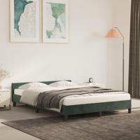 Bedframe zonder matras 140x190 cm fluweel donkergroen - thumbnail