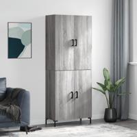 Hoge kast 69,5x34x180 cm bewerkt hout grijs sonoma eikenkleurig - thumbnail