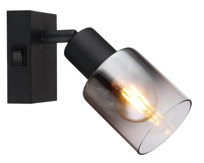 Globo Zwarte wandlampHubertus met schakelaar - 54308-1