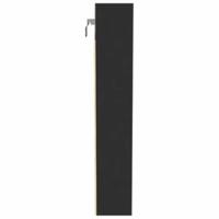 Vitrinekast 100x8,5x50 cm bewerkt hout zwart - thumbnail