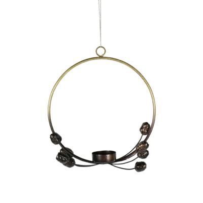 Hanger theelichthouder Cone bronskleurig 22,5 cm | 6 stuks