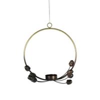 Hanger theelichthouder Cone bronskleurig 22,5 cm | 6 stuks - thumbnail