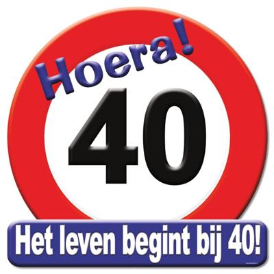 Paperdreams Kroonschild verkeersbord - 40 jaar