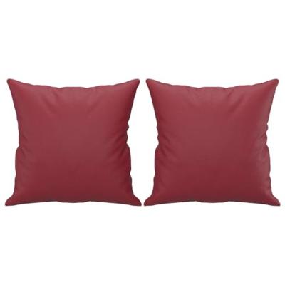 Tweezitsbank met sierkussens 120 cm kunstleer wijnrood