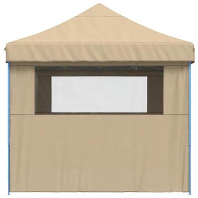 VidaXL Partytent inklapbaar pop-up met 4 zijwanden beige