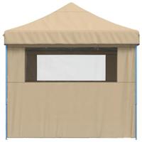 Partytent inklapbaar pop-up met 4 zijwanden beige - thumbnail