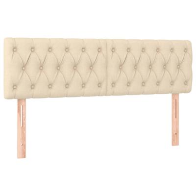 Hoofdborden 2 st 80x7x78/88 cm stof crèmekleurig