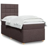 Boxspring met matras stof donkerbruin 80x200 cm - thumbnail