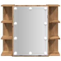 Spiegelkast met LED 70x16,5x60 cm artisanaal eikenkleur - thumbnail