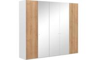 Goossens Kledingkast Easy Storage Ddk, Kledingkast 253 cm breed, 220 cm hoog, 2x draaideur en 3x spiegel draaideur midden - thumbnail