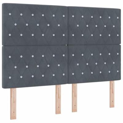 Boxspringbed met matras fluweel donkergrijs 160x200 cm
