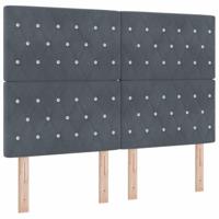 Boxspringbed met matras fluweel donkergrijs 160x200 cm - thumbnail