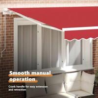 VidaXL Inklapbaar zonnescherm rood 350 x 250 cm polyester en aluminium - thumbnail