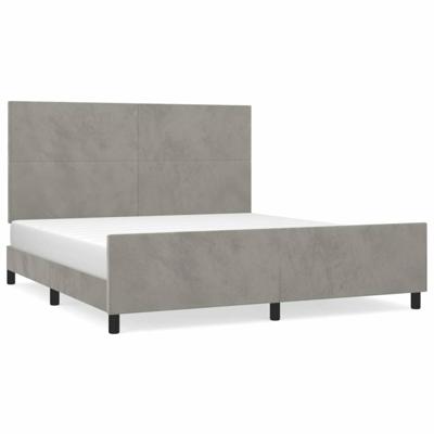 Bedframe zonder matras 160x200 cm fluweel lichtgrijs