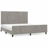 Bedframe zonder matras 160x200 cm fluweel lichtgrijs - thumbnail