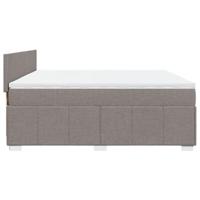 Boxspring met matras stof taupe 200x200 cm - thumbnail