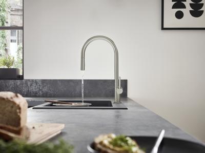 Hansgrohe Talis M54 ééngreeps keukenmengkraan 210 met uitttrekbare vuistdouche, 2 straalsoorten, rvs look