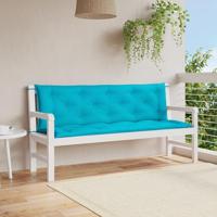 VidaXL Tuinbankkussens 2 st 150x50x7 cm stof turquoise - thumbnail