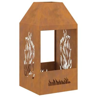 Vuurkorf Bruin 50 x 50 x 100 cm Cortenstaal