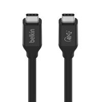 Belkin USB4 USB C/USB C-kabel, USB-IF-gecertificeerd met Power Delivery tot 100W, overdrachtssnelheden van 40 Gbps en backwards-compatible met Thunderbolt 3, USB 3.2 en meer, 0,8m - thumbnail
