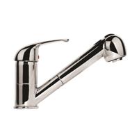 FALCON ééngreepsmengkraan keuken met uittrekbare sproeier, chroom uittrekbare, omstelbare sproeier, 2 functies en met antikalk nozzles 90° draaibereik keramische schijven geluidsarme, verwisse - thumbnail