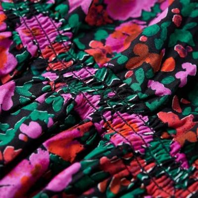 Kinderjurk met lange mouwen bloemenprint 116 felroze Kinderjurk met lange mouwen bloemenprint 116 felroze