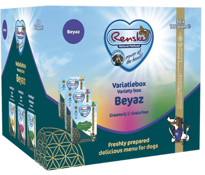 Renske Variatiebox Beyaz Graanvrij vers bereid natvoer hond (tetra) 1 tray (30 x 185 g)