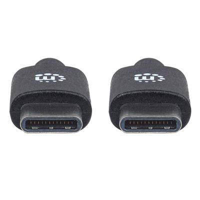 Manhattan USB-kabel USB 2.0 USB-C stekker 3.00 m Zwart 354882