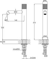 Ben Engraved Line verhoogde wastafelkraan Geborsteld koper - thumbnail