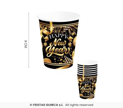 Elegante Nieuwjaar Bekertjes 240ml (6st)