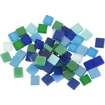 Creativ Company Mini mozaiek, afm 5x5 mm, dikte 2 mm, blauw/groen harmonie, 25 gr/ 1 doos